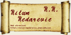 Milun Medarević vizit kartica